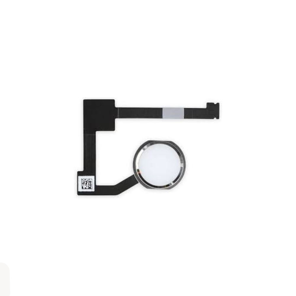 For Apple iPad Air 2 / Mini 4 & 5 / Pro 12.9 Replacement Home Button Flex (White/Silver) E-Tech61