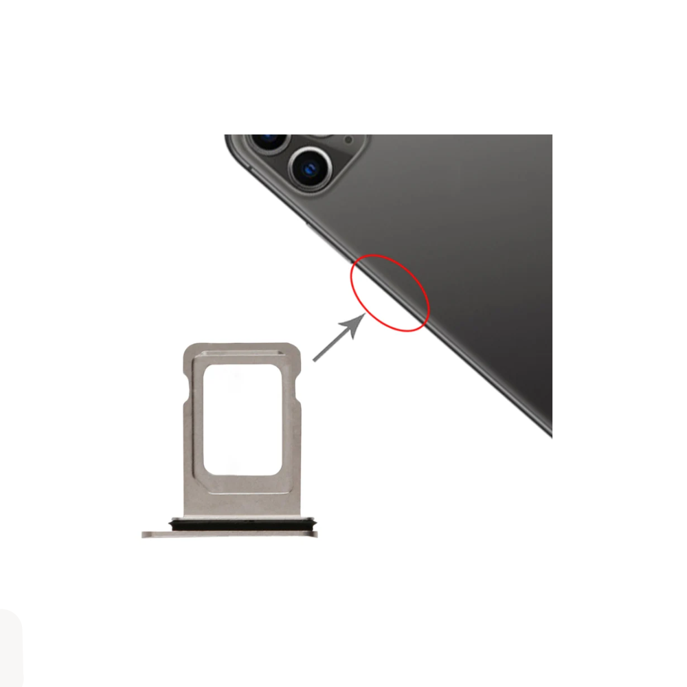 For Apple iPhone 11 Pro / Pro Max Replacement SIM Card Tray (Silver) E-Tech61