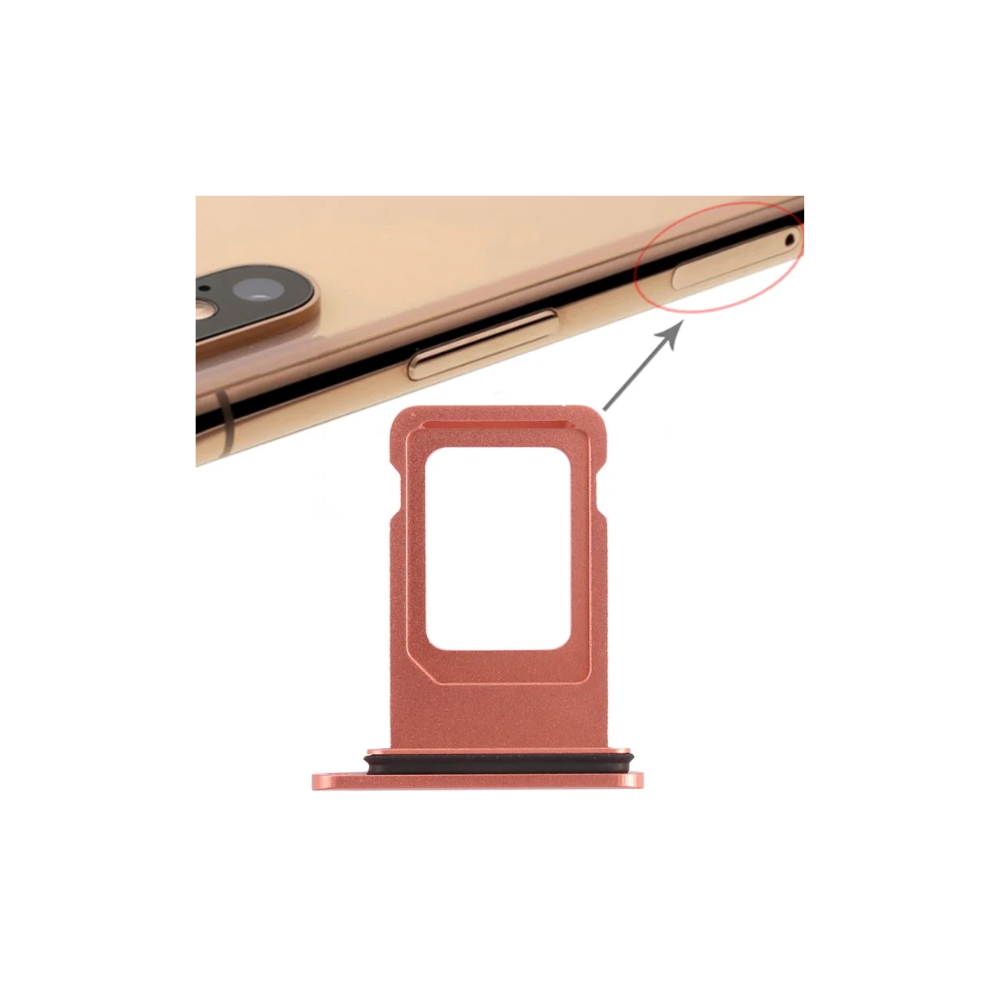 For Apple iPhone XR Replacement Sim Card Tray - Coral E-Tech61