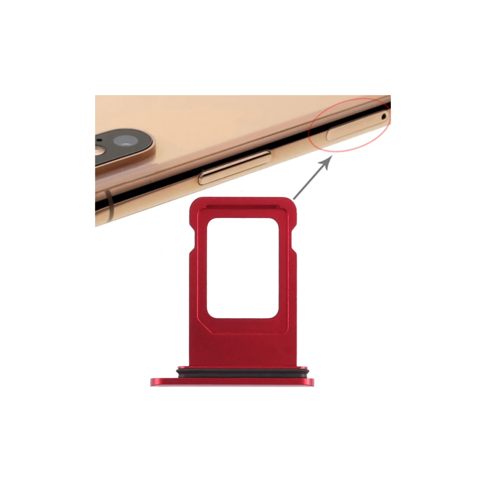 For Apple iPhone XR Replacement Sim Card Tray - Red E-Tech61