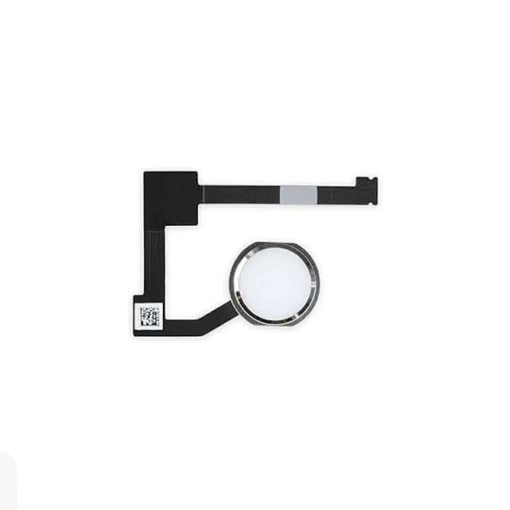 For Apple iPad Air 2 / Mini 4 & 5 / Pro 12.9 Replacement Home Button Flex (White/Silver) E-Tech61