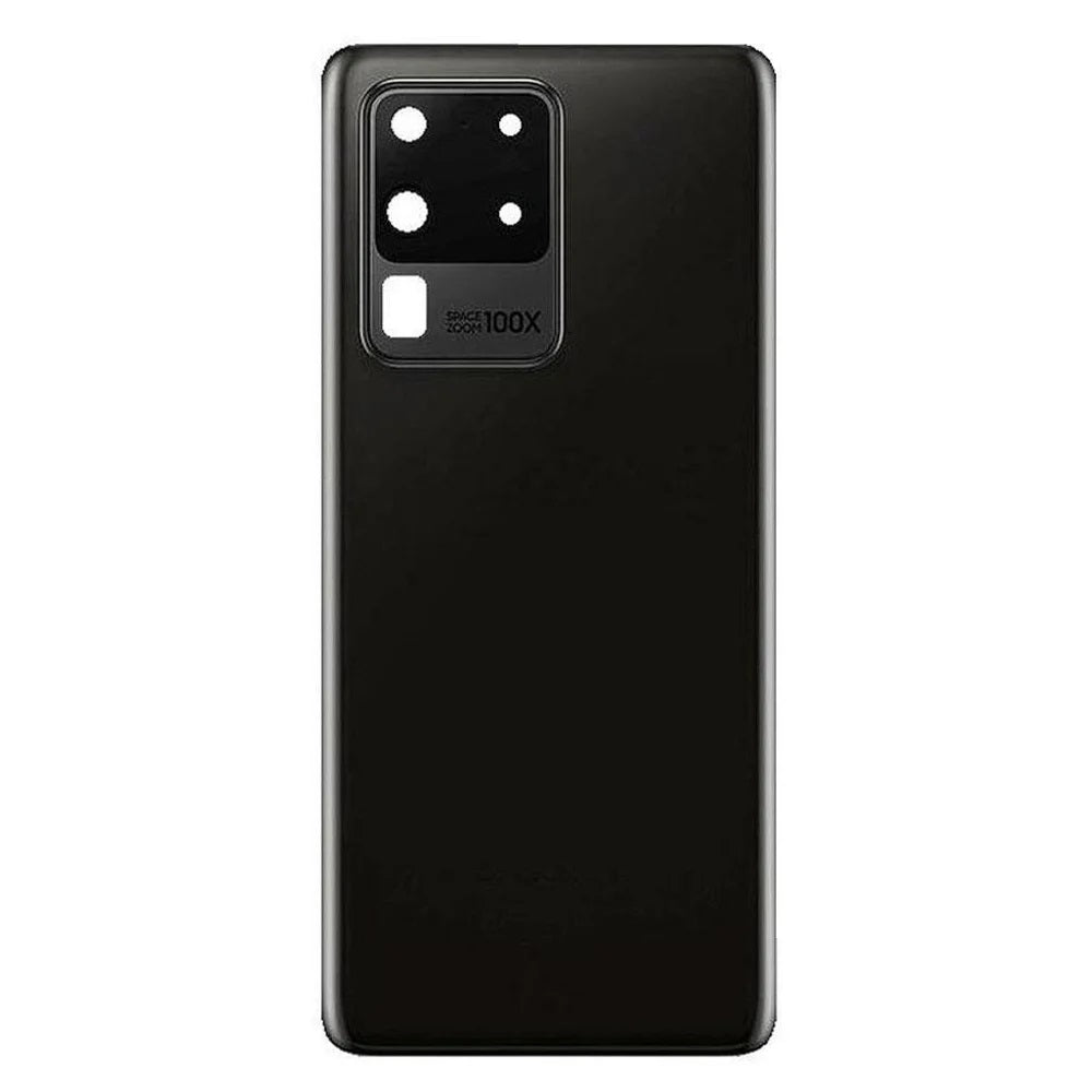 For Samsung Galaxy S20 Ultra Replacement Rear Battery Cover Inc Camera Lens Frame with Adhesive (Cosmic Black) E-Tech61