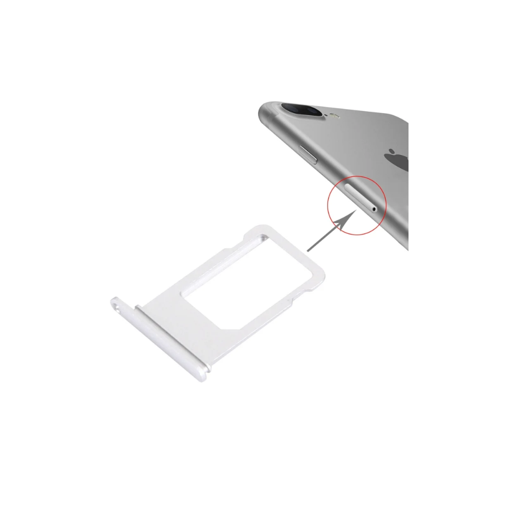 For Apple iPhone 7 Plus Replacement Sim Card Tray - Silver E-Tech61