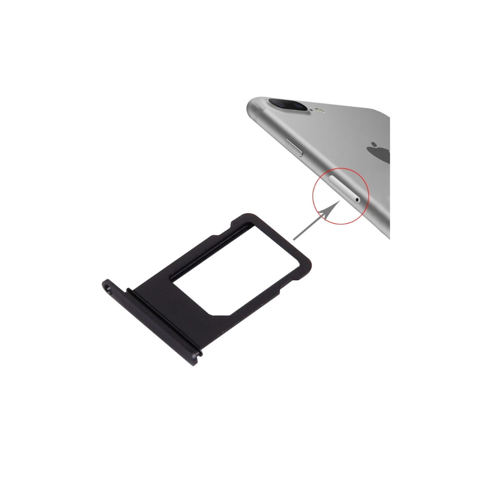For Apple iPhone 7 Plus Replacement Sim Card Tray - Gloss Black E-Tech61