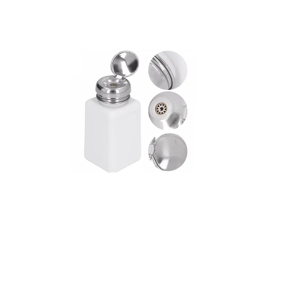 IPA Chemical Liquid Press Pumping Dispenser White Empty Bottle 180ml
