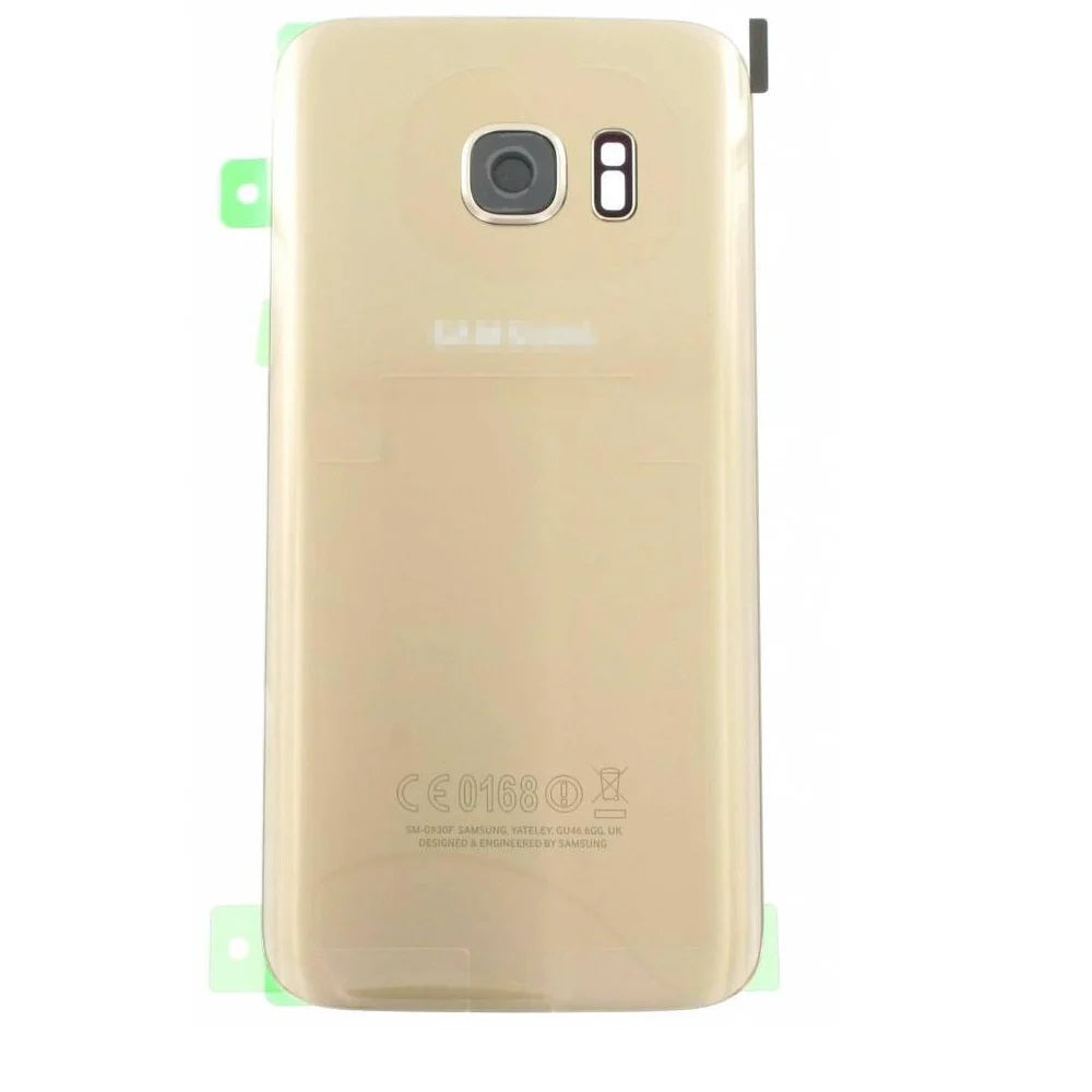 For Samsung Galaxy S7 Replacement Rear Battery Cover inc Camera Lens with Adhesive (Gold) E-Tech61