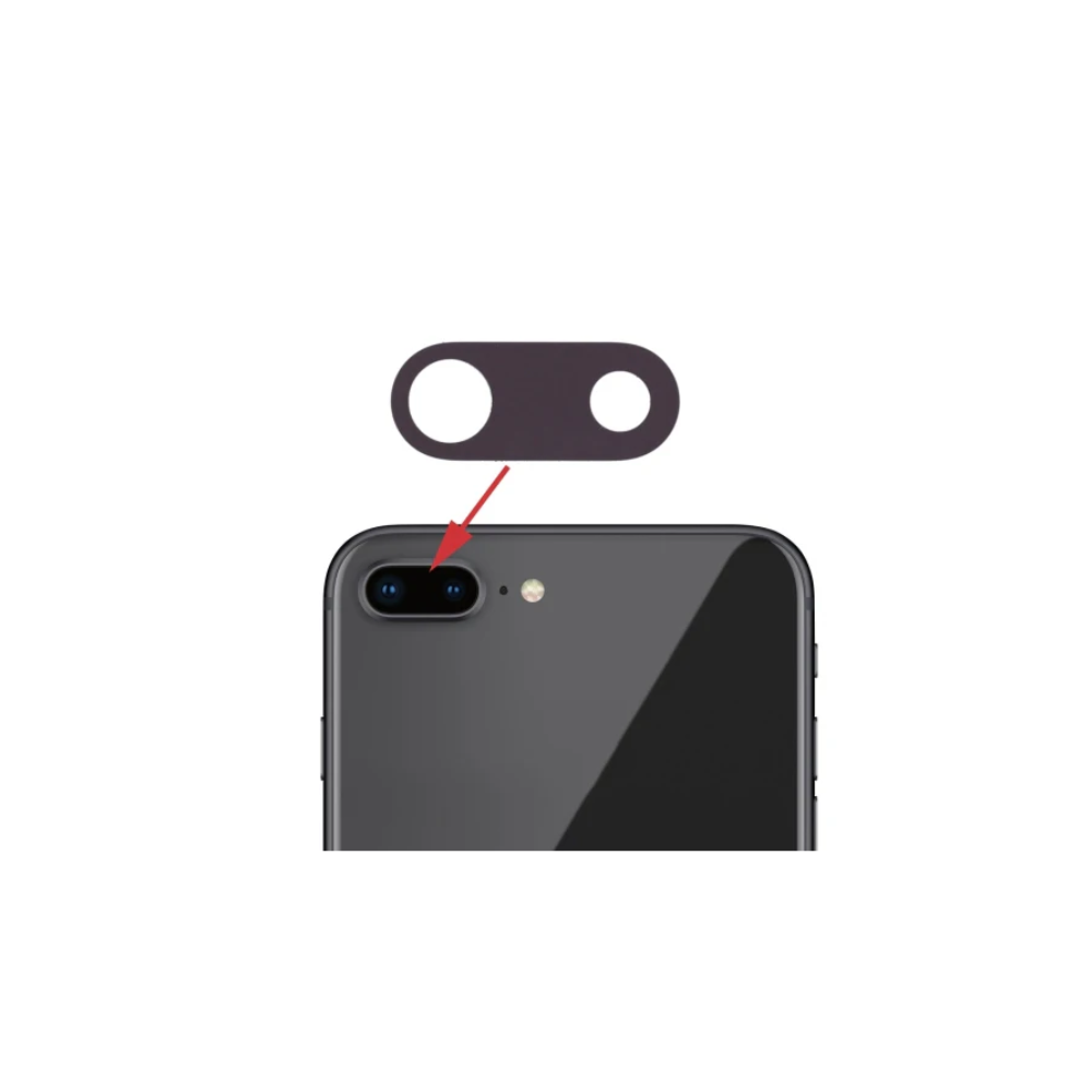 For Apple iPhone 8 Plus Replacement Back Glass (Black) Without Lens E-Tech61
