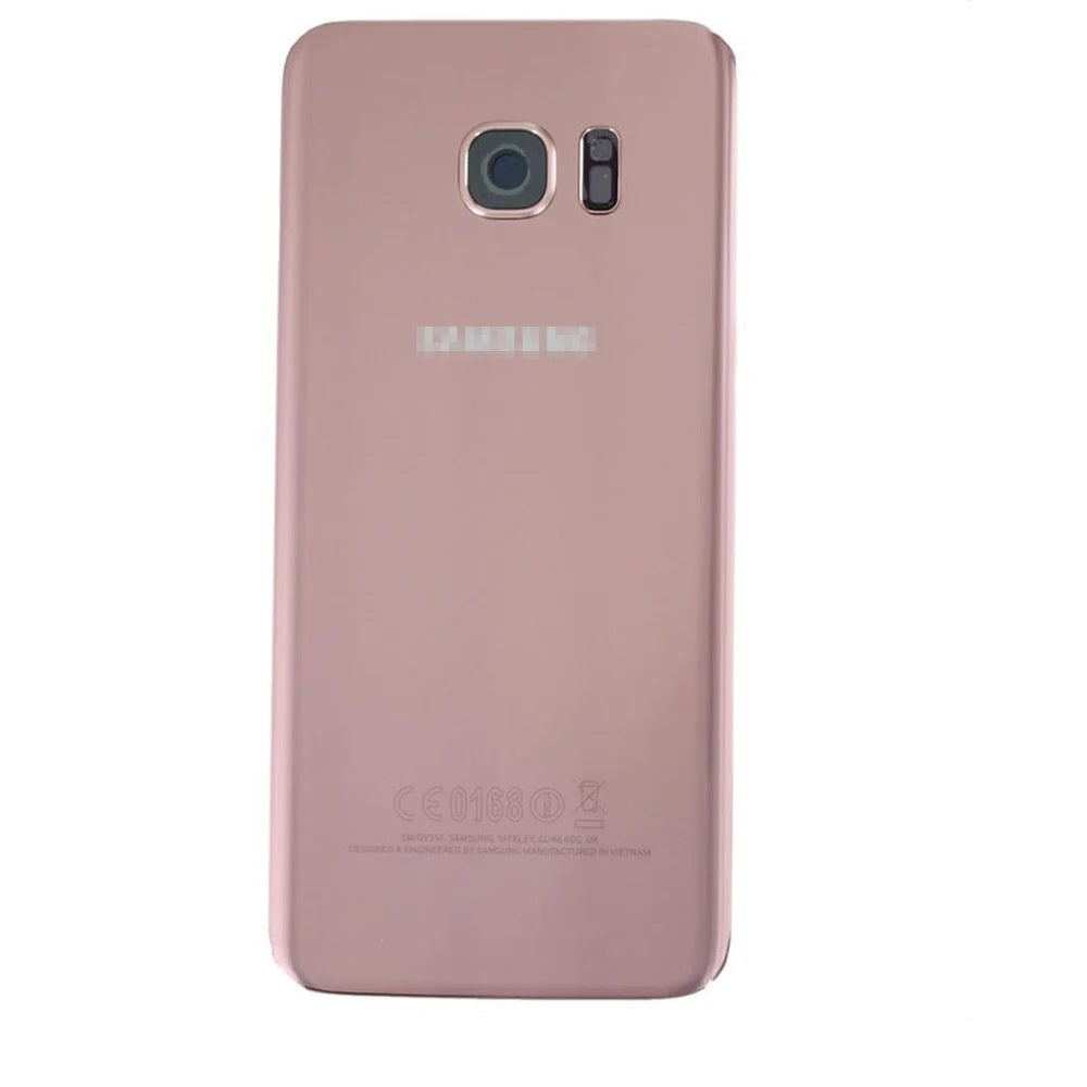 For Samsung Galaxy S7 Edge Replacement Rear Battery Cover with Adhesive (Pink Gold) E-Tech61