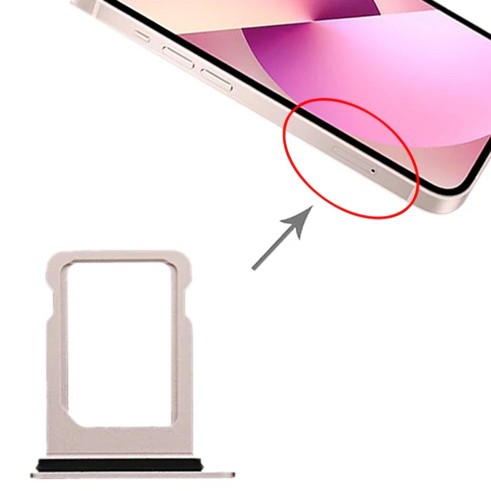 For Apple iPhone 13 Mini Replacement Sim Card Tray (Pink) E-Tech61