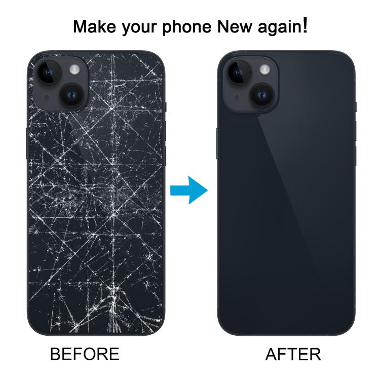 For iPhone 14 Plus Glass Battery Back Cover with Flash Bracket + Wireless Charging Module(White)