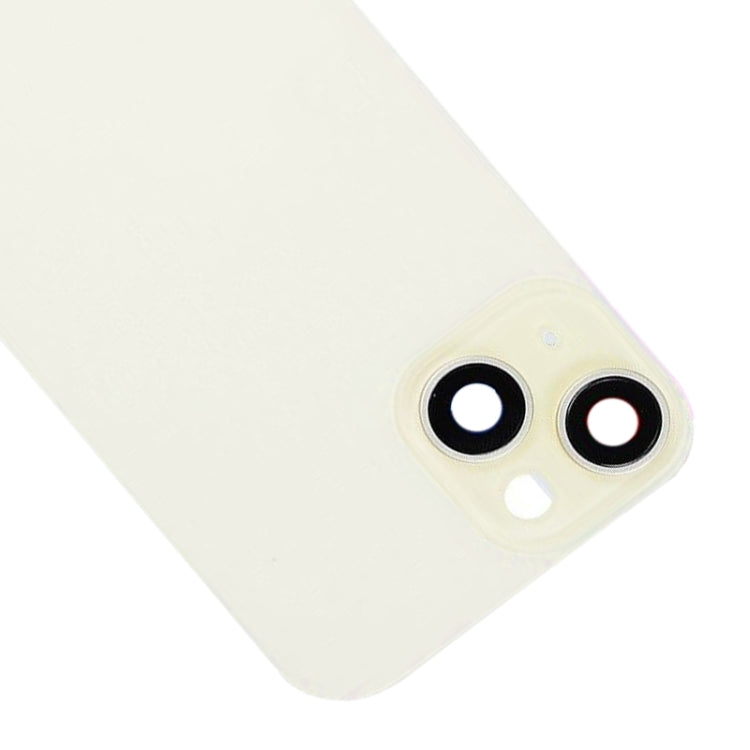 For iPhone 15 Plus Glass Battery Back Cover with Flash Bracket + Wireless Charging Module(Yellow)