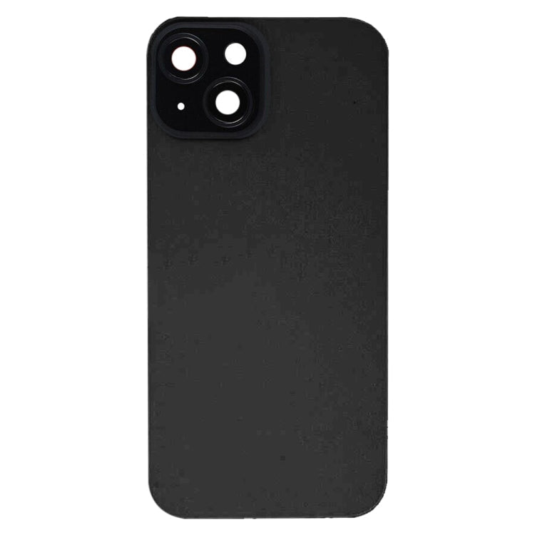 For iPhone 15 Glass Battery Back Cover with Flash Bracket + Wireless Charging Module(Black)