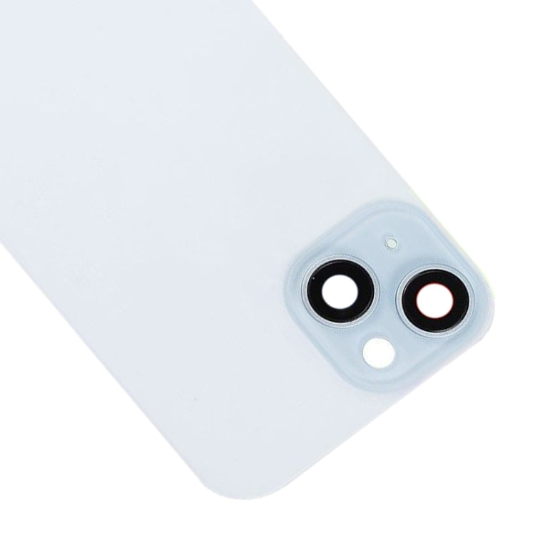 For iPhone 15 Glass Battery Back Cover with Flash Bracket + Wireless Charging Module(Blue)