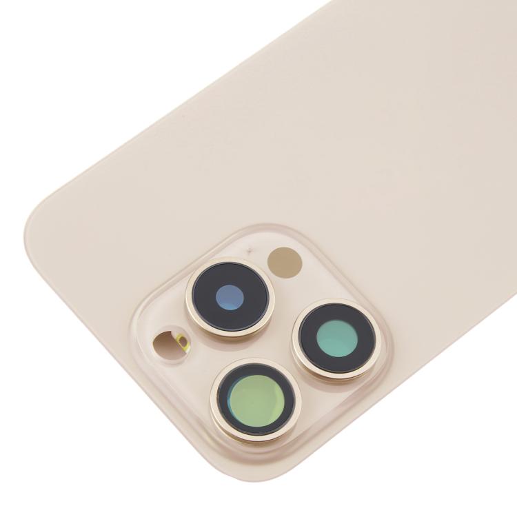 For iPhone 16 Pro Max Original Glass Battery Back Cover with Camera Lens Cover + MagSafe Magnet(Gold)