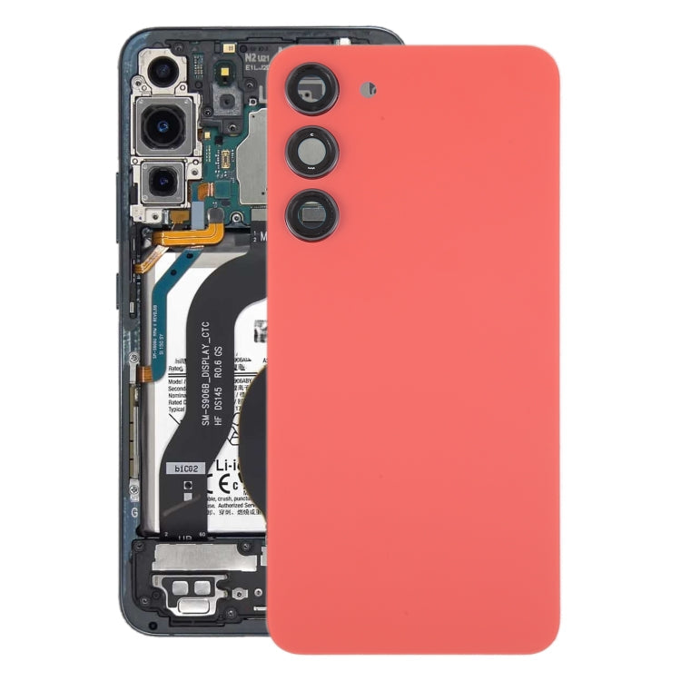 For Samsung Galaxy S23+ SM-S916B OEM Glass Battery Back Cover with Camera Lens Cover(Red)