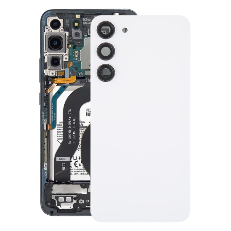 For Samsung Galaxy S23+ SM-S916B OEM Glass Battery Back Cover with Camera Lens Cover(White)