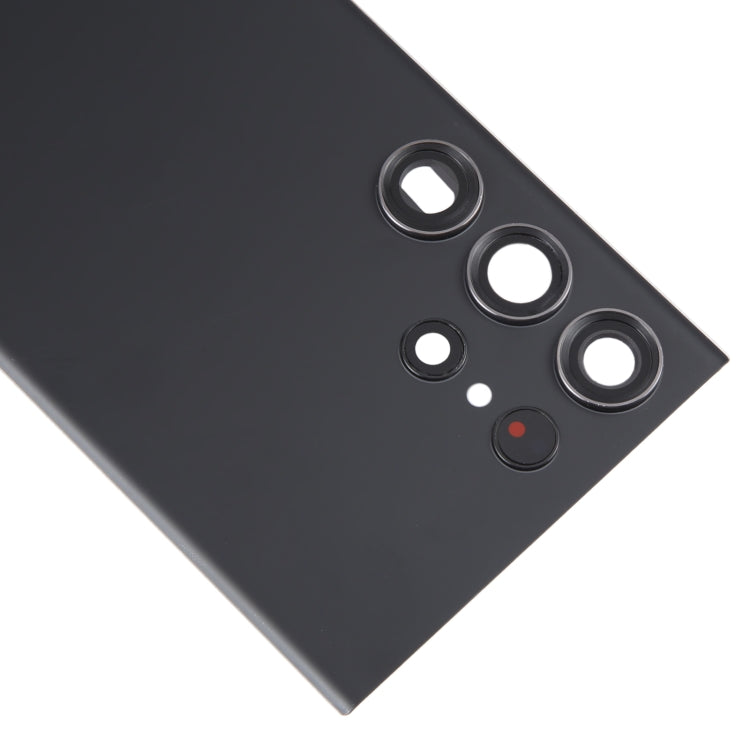 For Samsung Galaxy S23 Ultra SM-S918 Glass Battery Back Cover with Camera Lens Cover(Black)