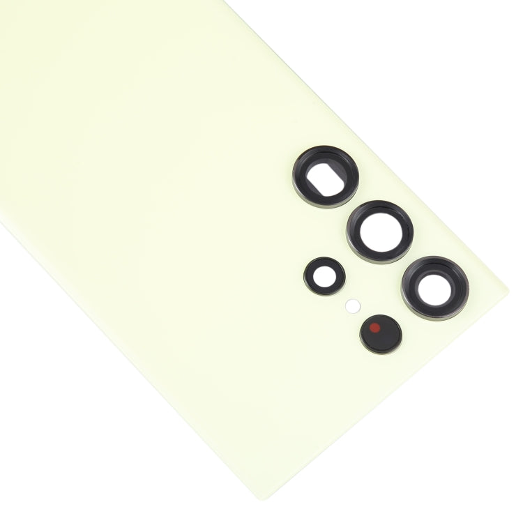 For Samsung Galaxy S23 Ultra SM-S918 Glass Battery Back Cover with Camera Lens Cover(Yellow)