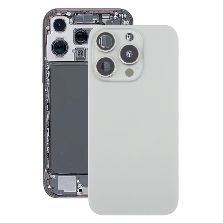 For iPhone 16 Pro Original Glass Battery Back Cover with Camera Lens Cover + MagSafe Magnet(Silver)
