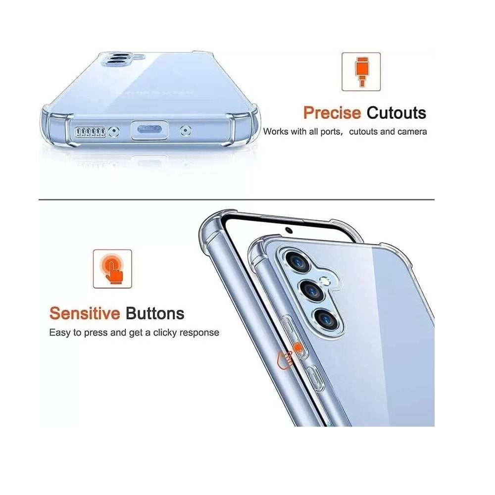Clear Case For Samsung A15 A35 A55 A14 A54 5G Shockproof Silicone Phone Cover