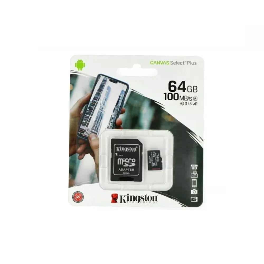 KINGSTON 64GB Micro / SD Card for CAMERA/LAPTOP/MOBILE PHONE/DRONE with Adapter