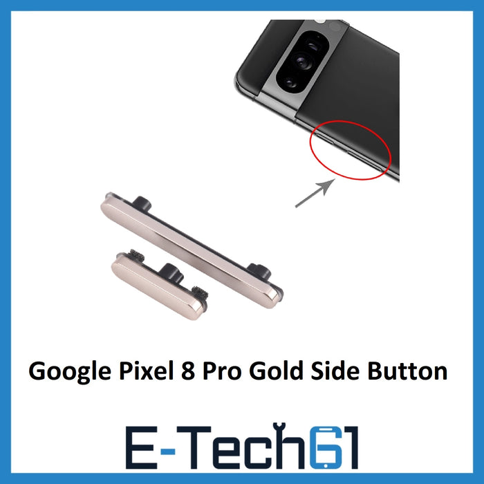 Google Pixel 8 PRO (Gold) Replacement Side Power Volume Up Down Buttons Keys