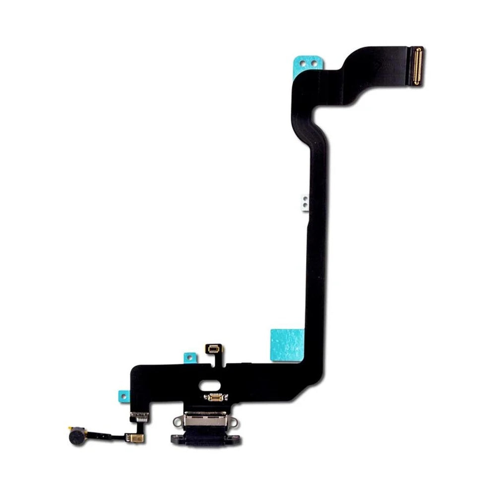 For Apple iPhone X Replacement Charging Port & Microphone Flex - Black (AM) E-Tech61