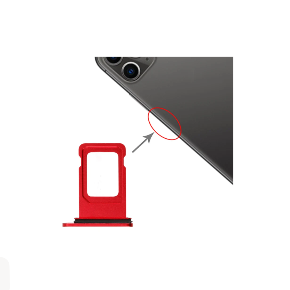 For Apple iPhone 11 Replacement SIM Card Tray (Red) E-Tech61