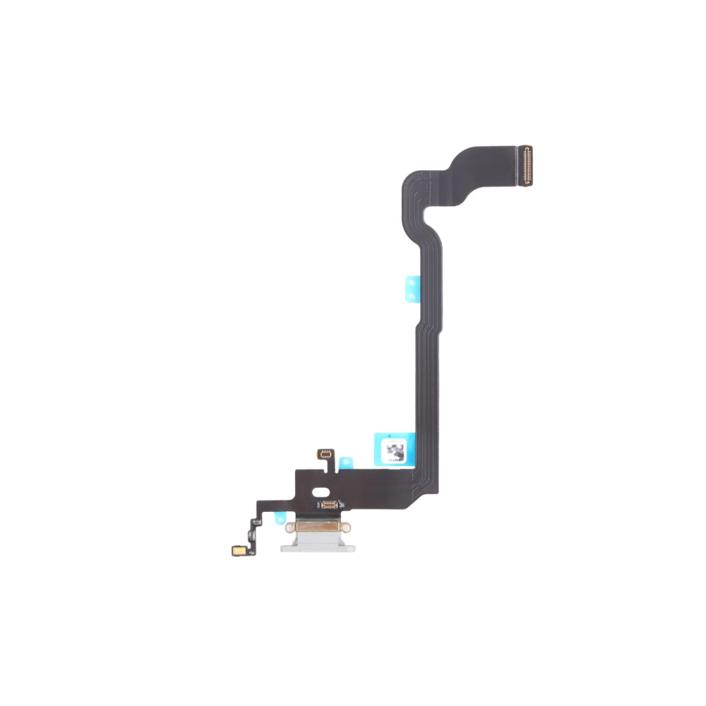 For Apple iPhone X Replacement Charging Port & Microphone Flex - White (AM) E-Tech61