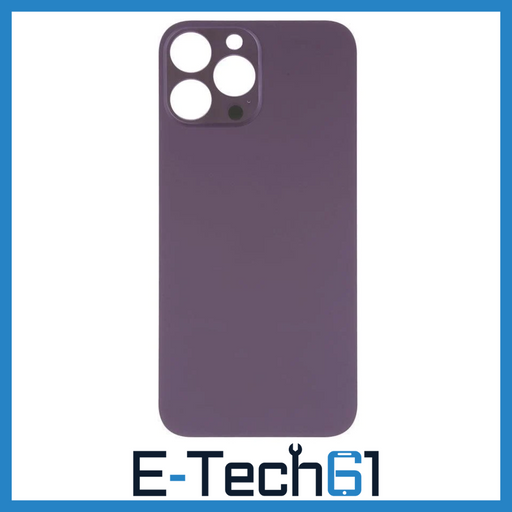 For iPhone 14 Pro Replacement Back Glass (Deep Purple) E-Tech61