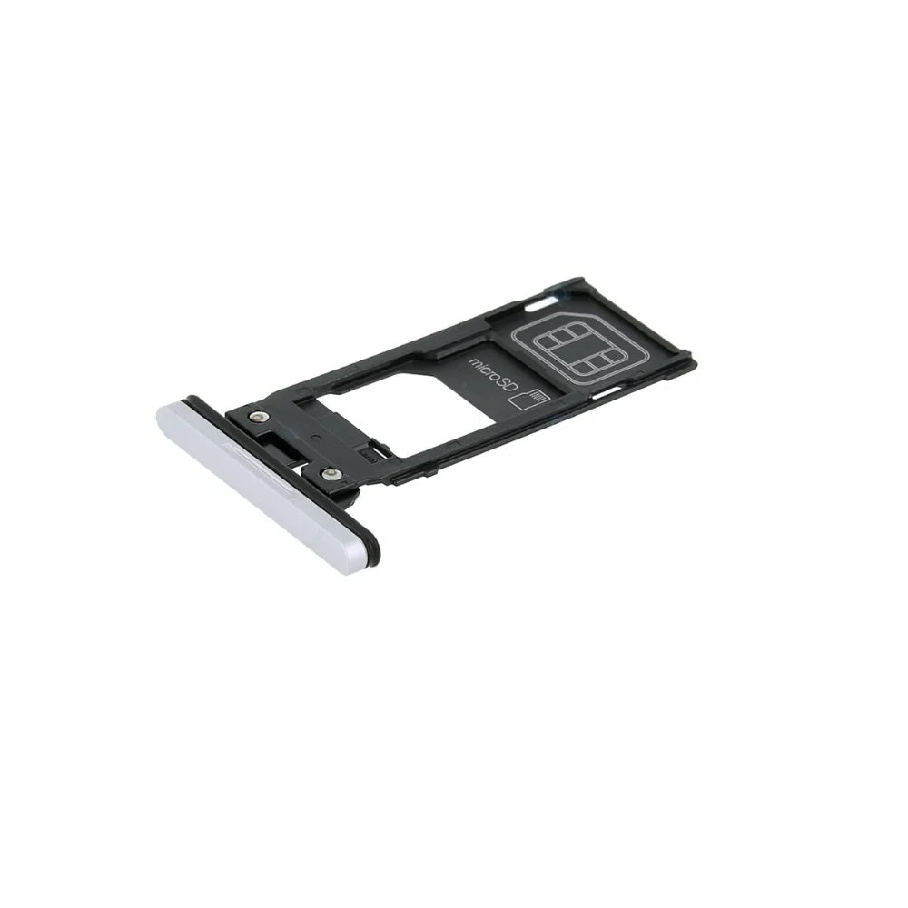 For Sony Xperia XZ3 Replacement SIM & SD Card Tray / Holder (White Silver) E-Tech61