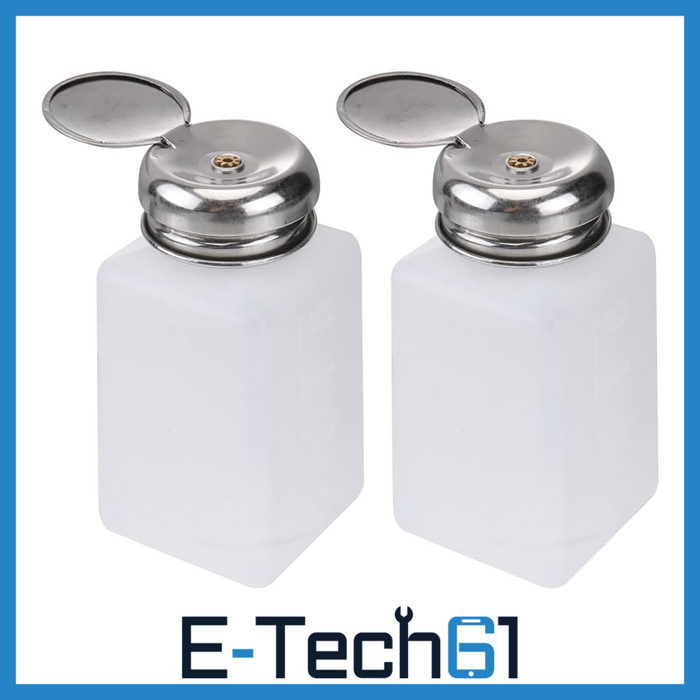 Pack of 2x IPA Chemical Liquid Press Pumping Dispenser White Empty Bottle 180ml UK Stock