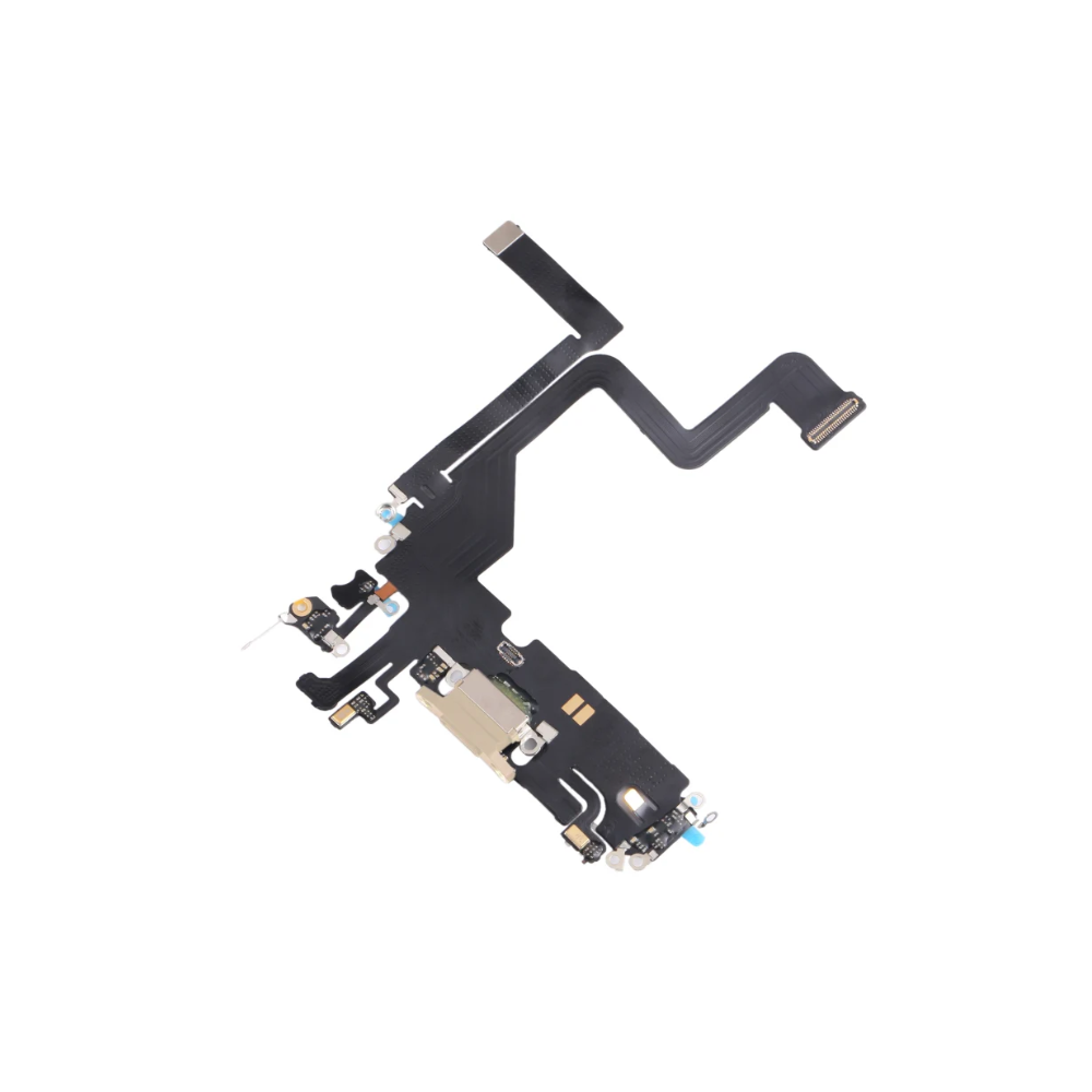 iPhone 14 Pro Gold Charging Port Flex Microphone Cable Original With IC