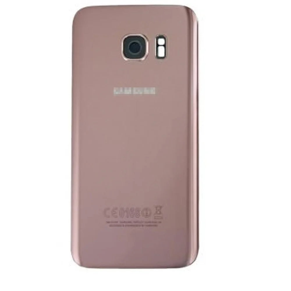 For Samsung Galaxy S7 Replacement Rear Battery Cover inc Camera Lens with Adhesive (Pink Gold) E-Tech61