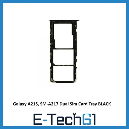 For Samsung Galaxy A21S, SM-A217 Dual Sim Card Tray Holder BLACK