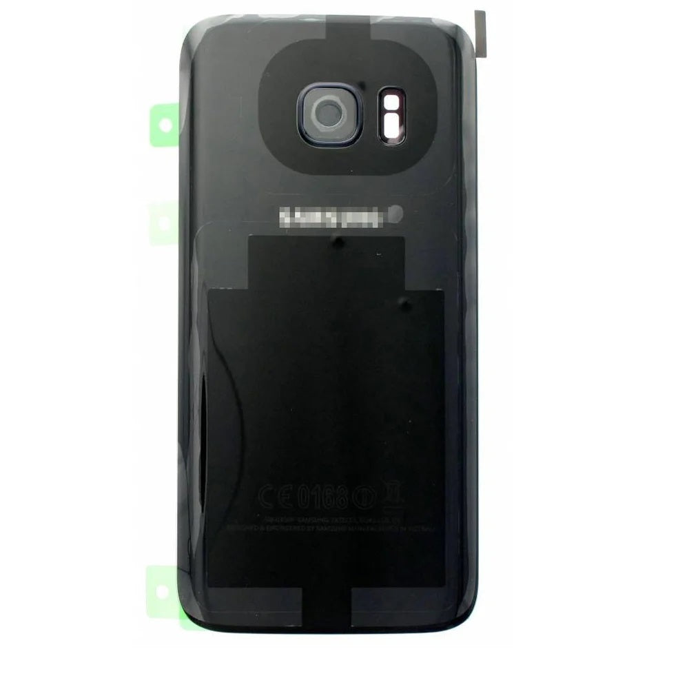For Samsung Galaxy S7 Replacement Rear Battery Cover inc Camera Lens with Adhesive (Black) E-Tech61
