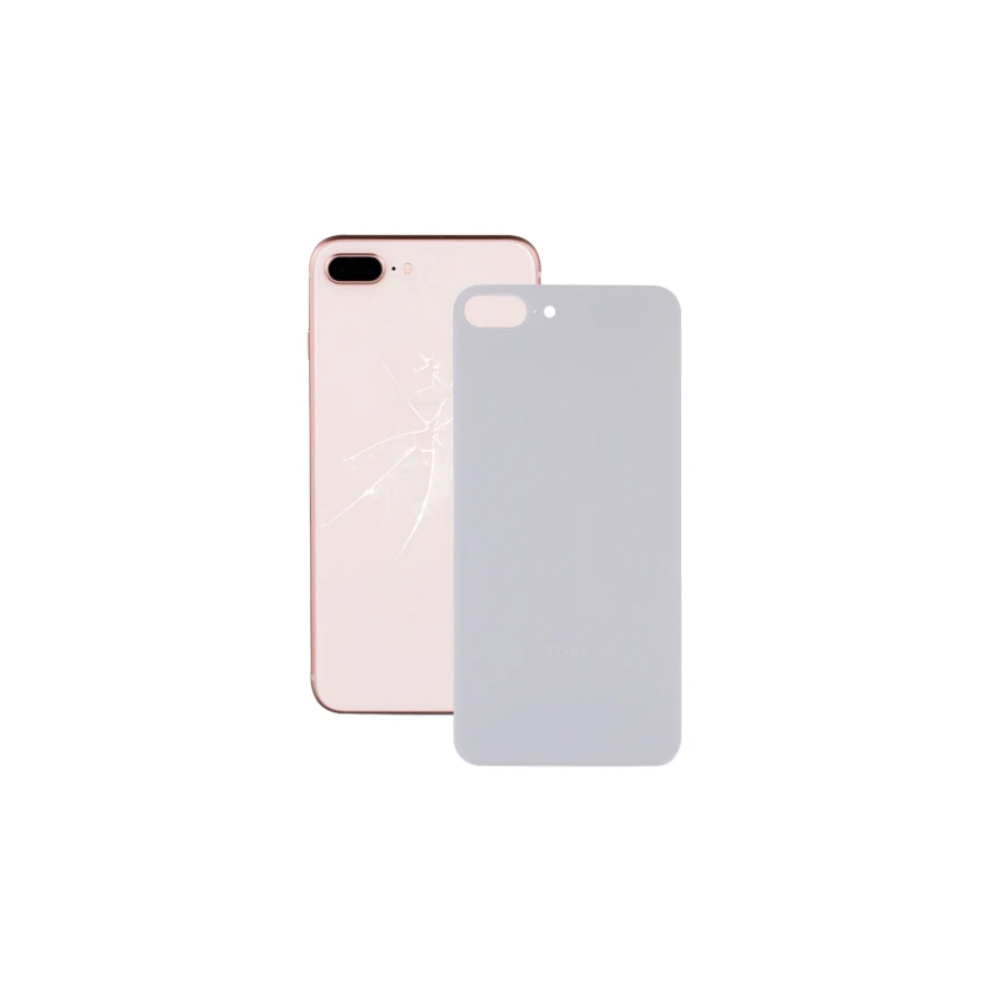 For Apple iPhone 8 Plus Replacement Back Glass (White) Without Lens E-Tech61
