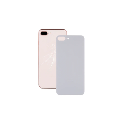 For Apple iPhone 8 Plus Replacement Back Glass (White) Without Lens E-Tech61