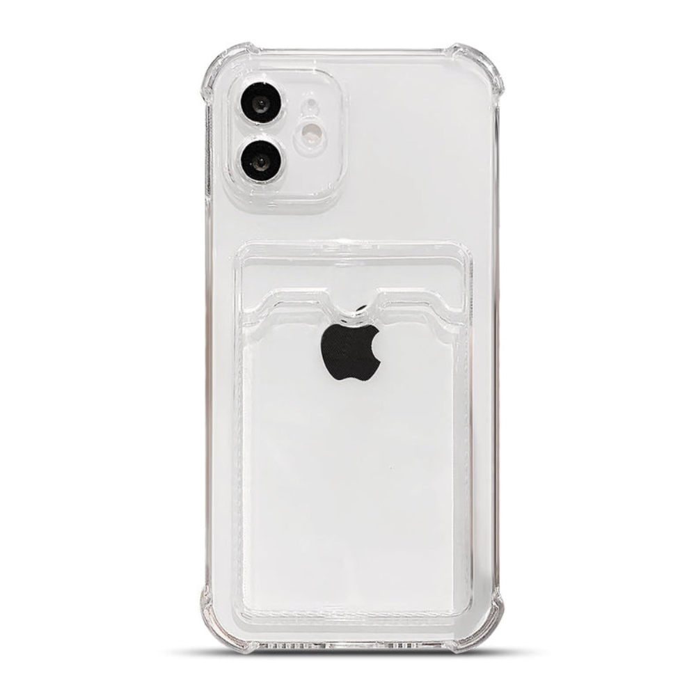 Clear Case With Card Slot Holder For iPhone 16 15 14 13 12 11 PRO MAX XR X 8 7