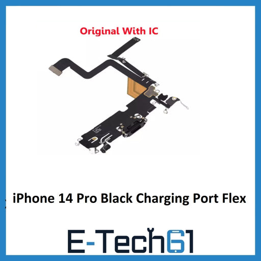 iPhone 14 Pro Black Charging Port Flex Microphone Cable Original With IC