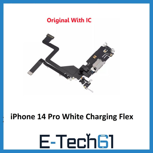 iPhone 14 Pro White Charging Port Flex Cable Original With IC