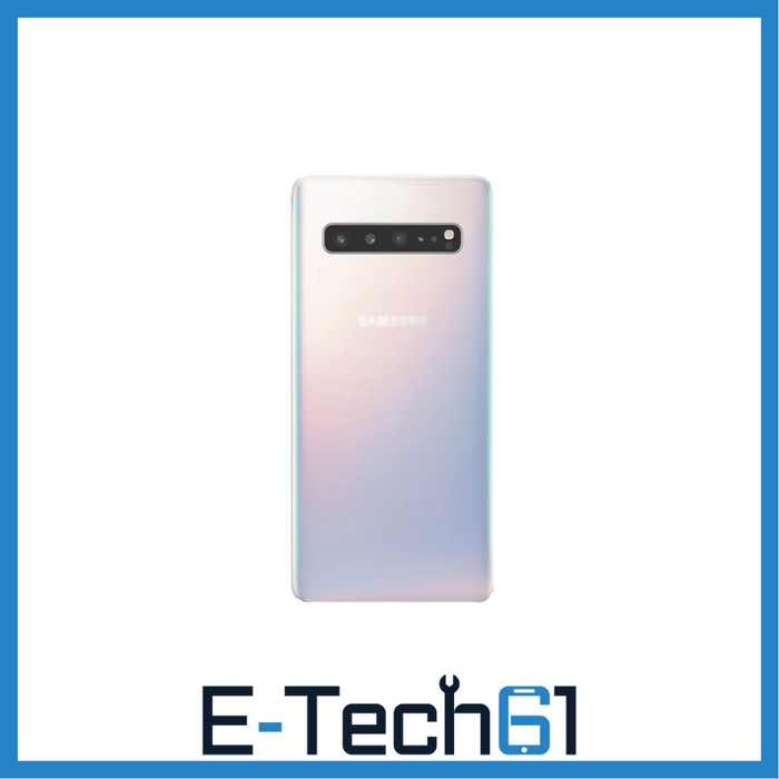 For Samsung Galaxy S10 5G Replacement Rear Battery Cover Inc Lens and Adhesive (Crown Silver) E-Tech61