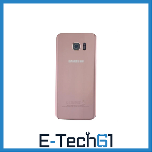 For Samsung Galaxy S7 Edge Replacement Rear Battery Cover with Adhesive (Pink Gold) E-Tech61