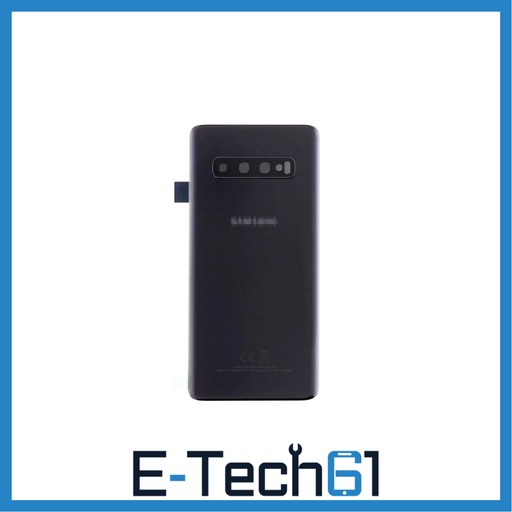 For Samsung Galaxy S10 Plus Replacement Rear Battery Cover with Adhesive (Prism Black) E-Tech61