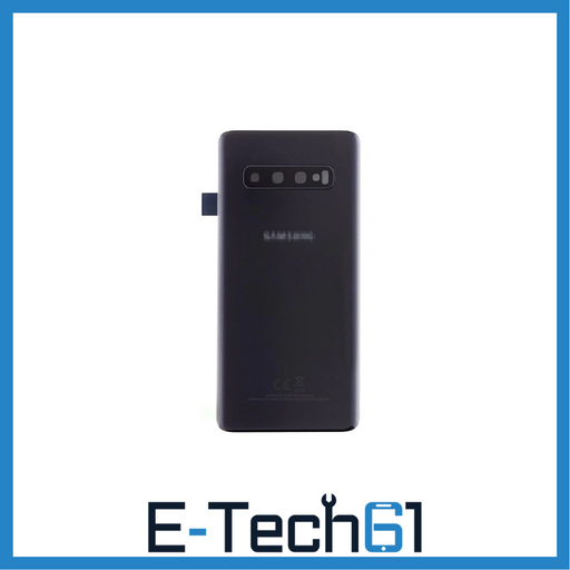 For Samsung Galaxy S10 Replacement Rear Battery Cover with Adhesive (Prism Black) E-Tech61