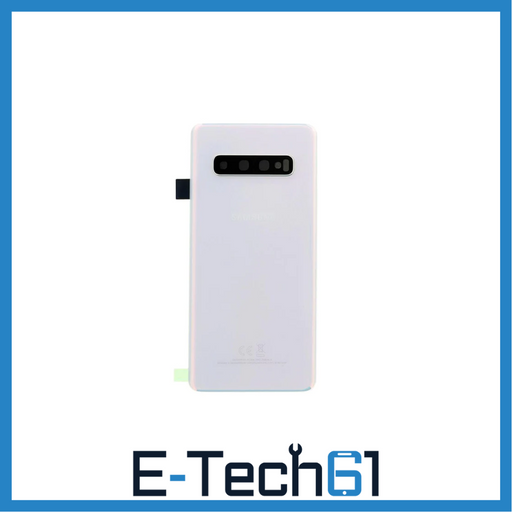 For Samsung Galaxy S10 Plus Replacement Rear Battery Cover with Adhesive (Prism White) E-Tech61