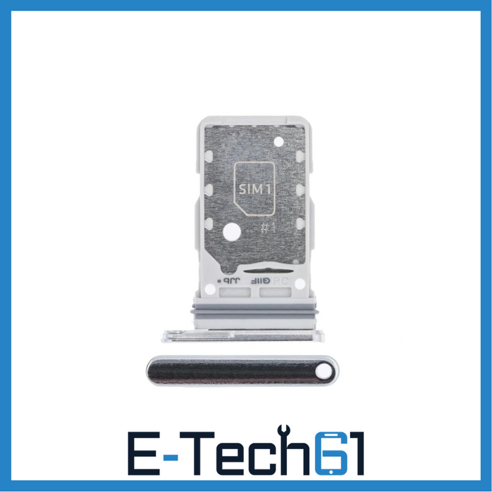 For Samsung Galaxy S21 Ultra Replacement Dual Sim Card Tray (Phantom Silver) E-Tech61