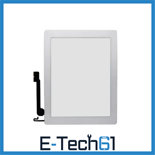 For Apple iPad 3 Replacement Touch Screen Digitizer with Home Button Assembly (White) E-Tech61