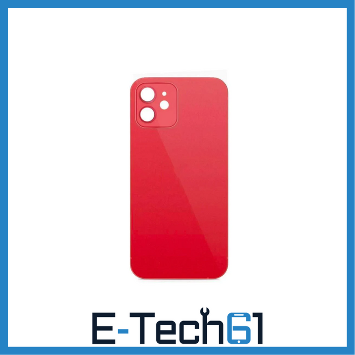 For Apple iPhone 12 Replacement Back Glass (Red) E-Tech61
