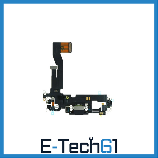 For Apple iPhone 12 / 12 Pro Replacement Charging Port Flex (Black) E-Tech61